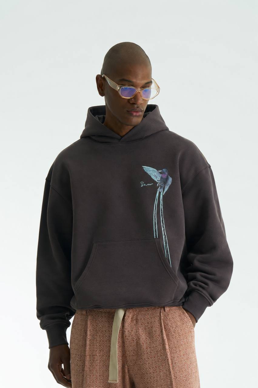 Jungle Oversize Kesim Özel Tasarım Unisex Hoodie - Kahverengi - Görsel 2
