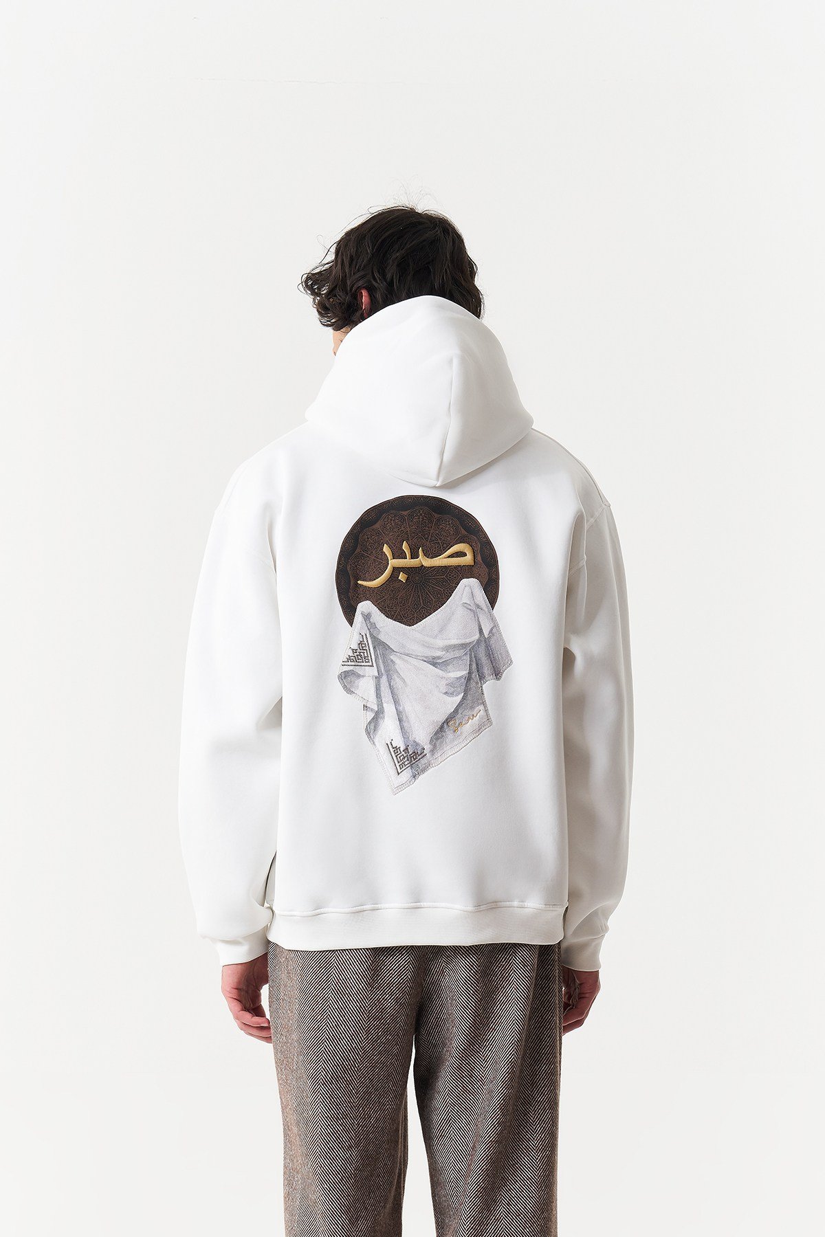 Kety Oversize Kesim Özel Tasarım Unisex Hoodie - Beyaz