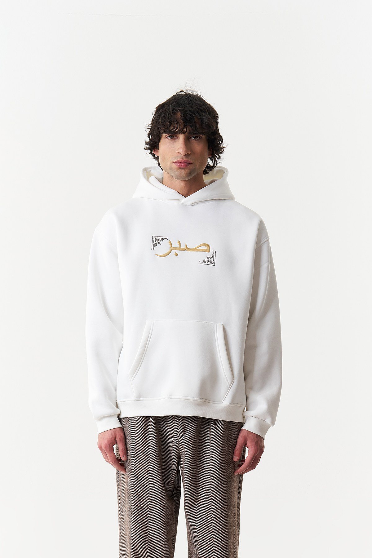Kety Oversize Kesim Özel Tasarım Unisex Hoodie - Beyaz - Görsel 4