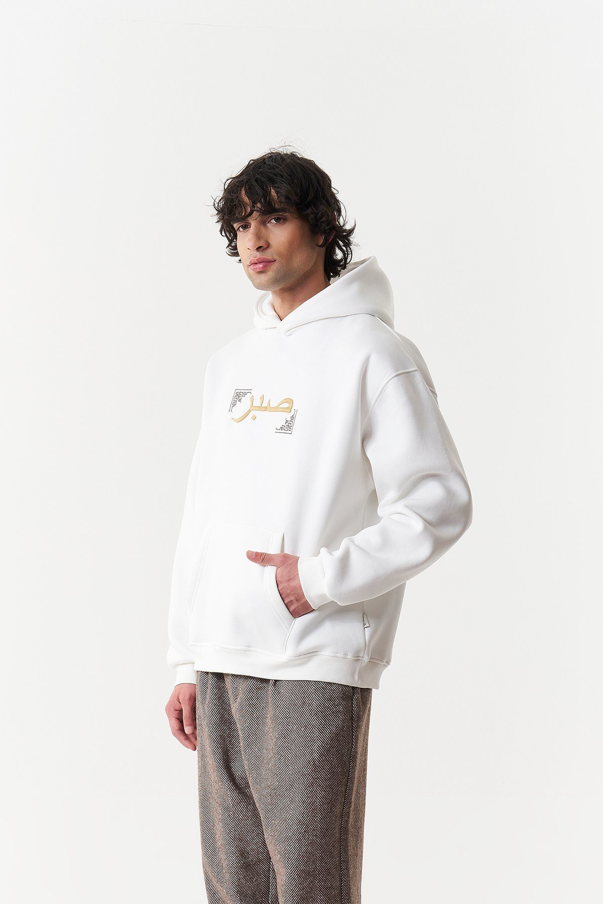 Kety Oversize Kesim Özel Tasarım Unisex Hoodie - Beyaz - Görsel 5