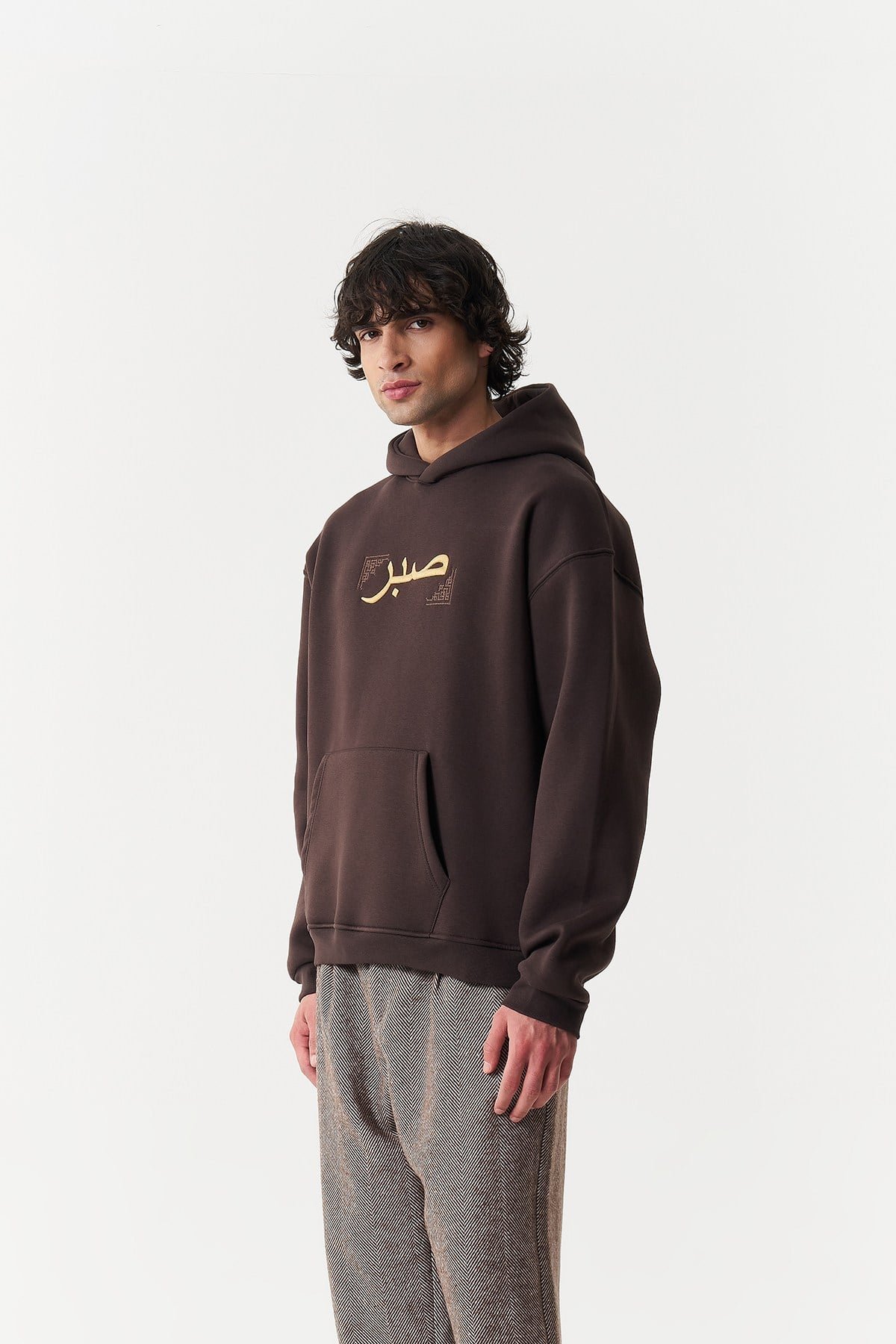 Kety Oversize Kesim Özel Tasarım Unisex Hoodie - Kahverengi - Görsel 3