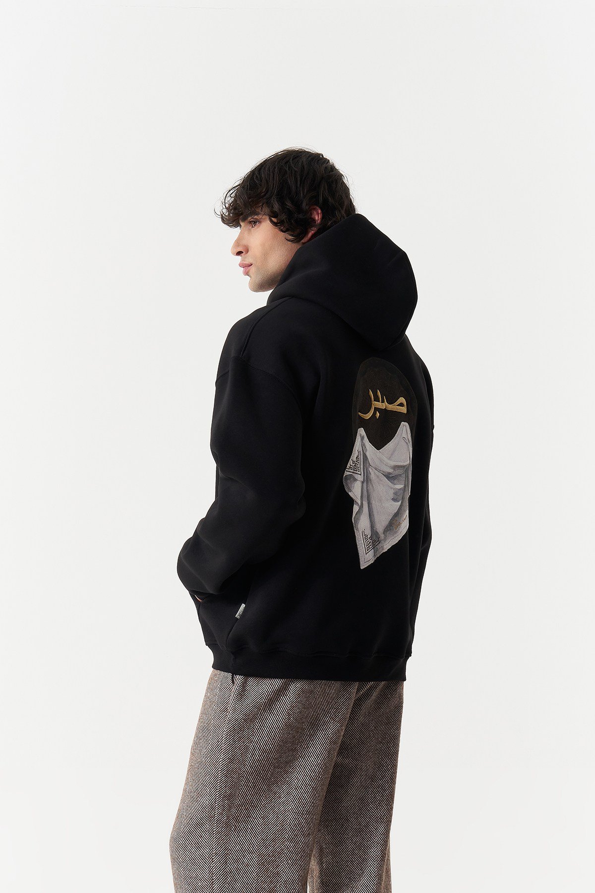Kety Oversize Kesim Özel Tasarım Unisex Hoodie - Siyah - Görsel 6