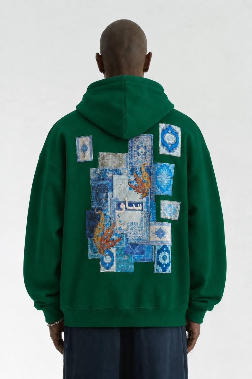 Kufs Oversize Kesim Özel Tasarım Unisex Hoodie - Haki
