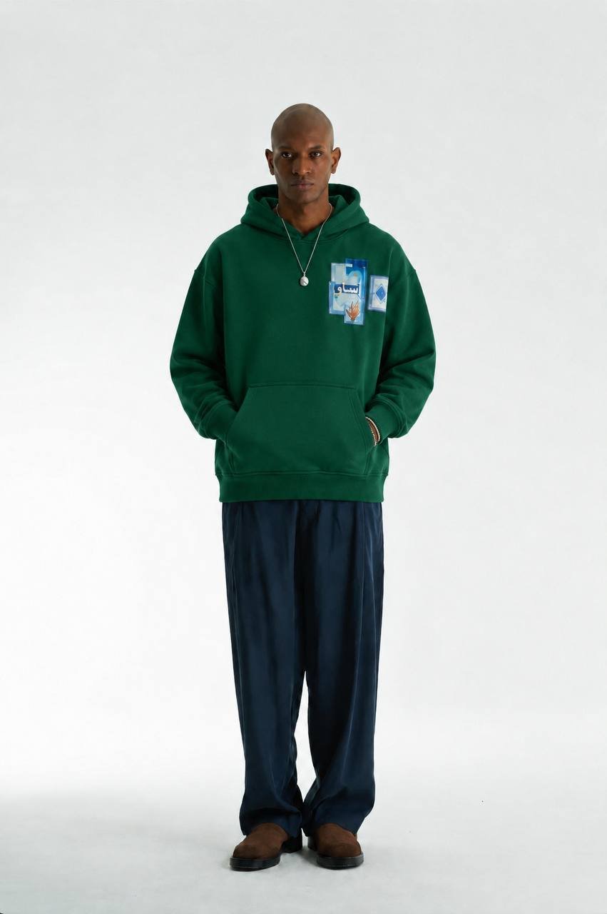 Kufs Oversize Kesim Özel Tasarım Unisex Hoodie - Haki - Görsel 2