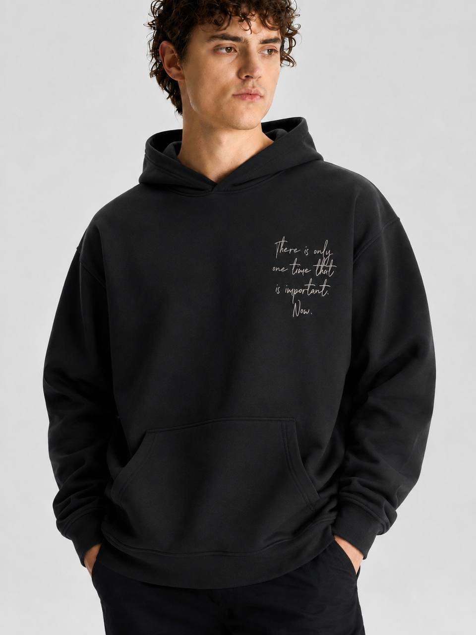 Parrot Oversize Kesim Özel Tasarım Unisex Hoodie - Siyah - Görsel 2