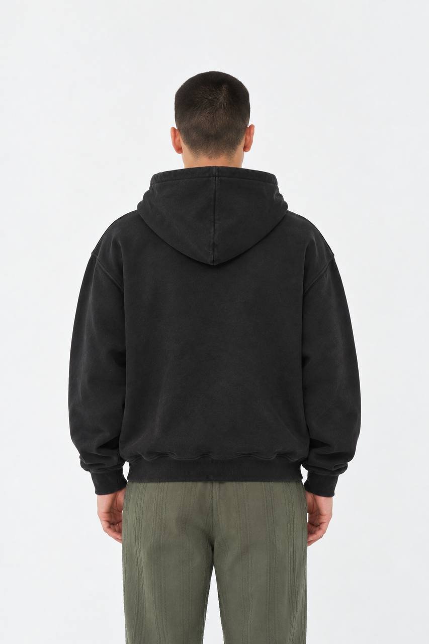 Twenty Özel Tasarım Oversize Kesim Unisex Hoodie - Siyah - Görsel 2