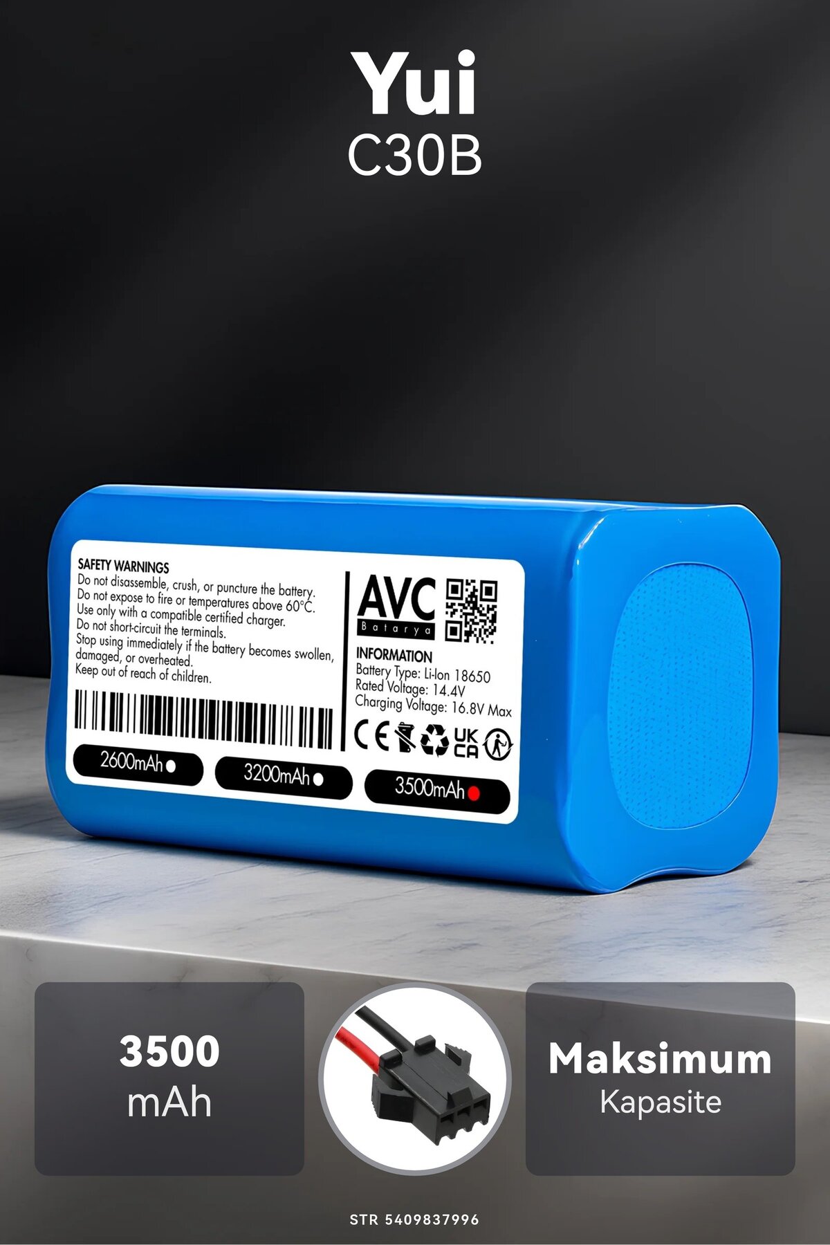 Yui C30B 3500mAh Robot Süpürge Bataryası